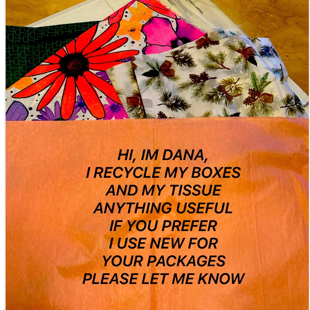 I PREFER TO REUSE BOXES, BUBBLE WRAP AND TISSUE.  LET ME KNOW IF YOU WANT NEW
